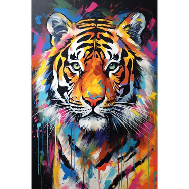 Multi Coloured Tiger Painting